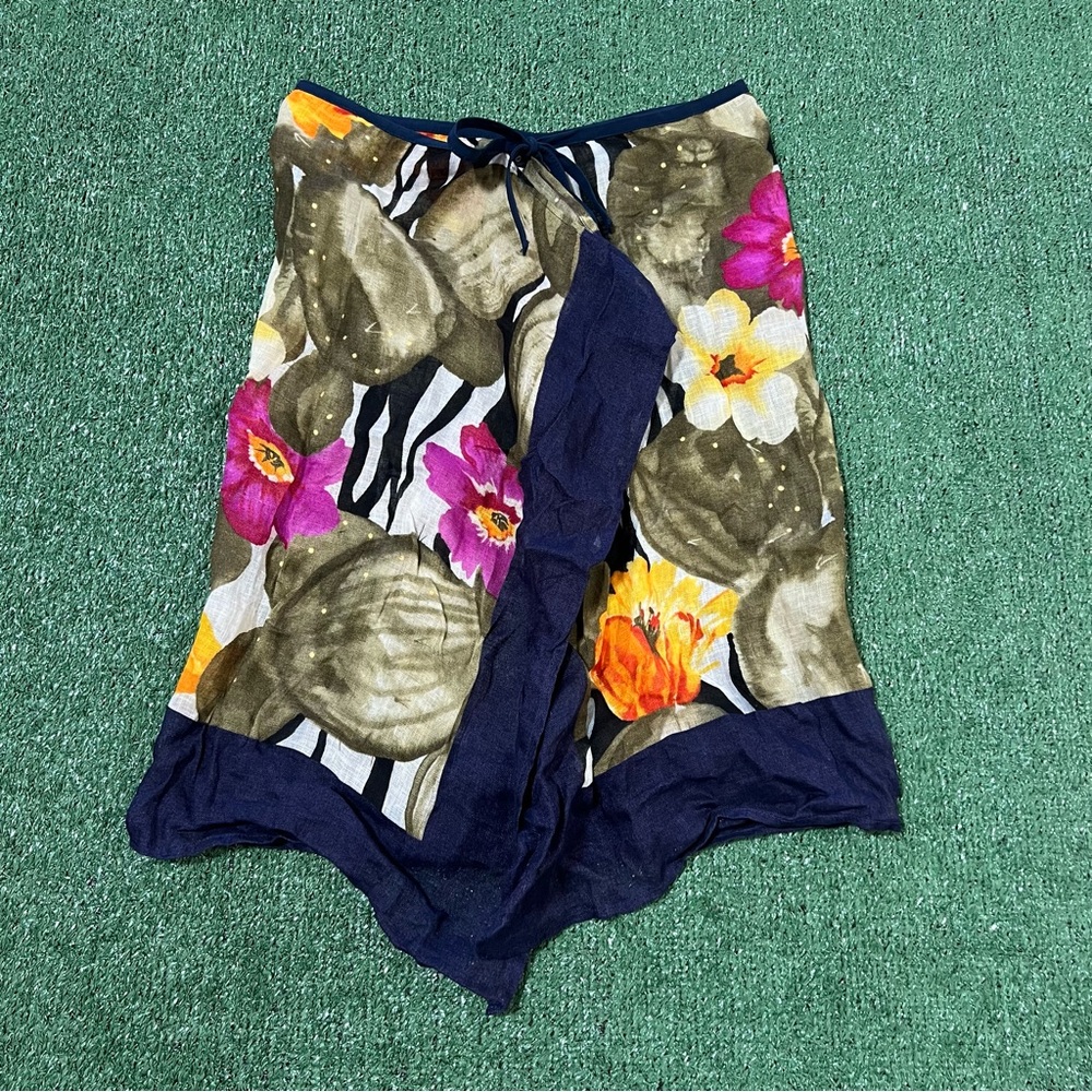 Vintage 90s Gottex floral beach cover up skirt
